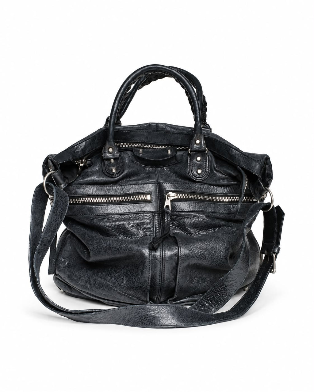 BALENCIAGA LARGE CLASSIC HARDWARE SQUARE TOTE BAG