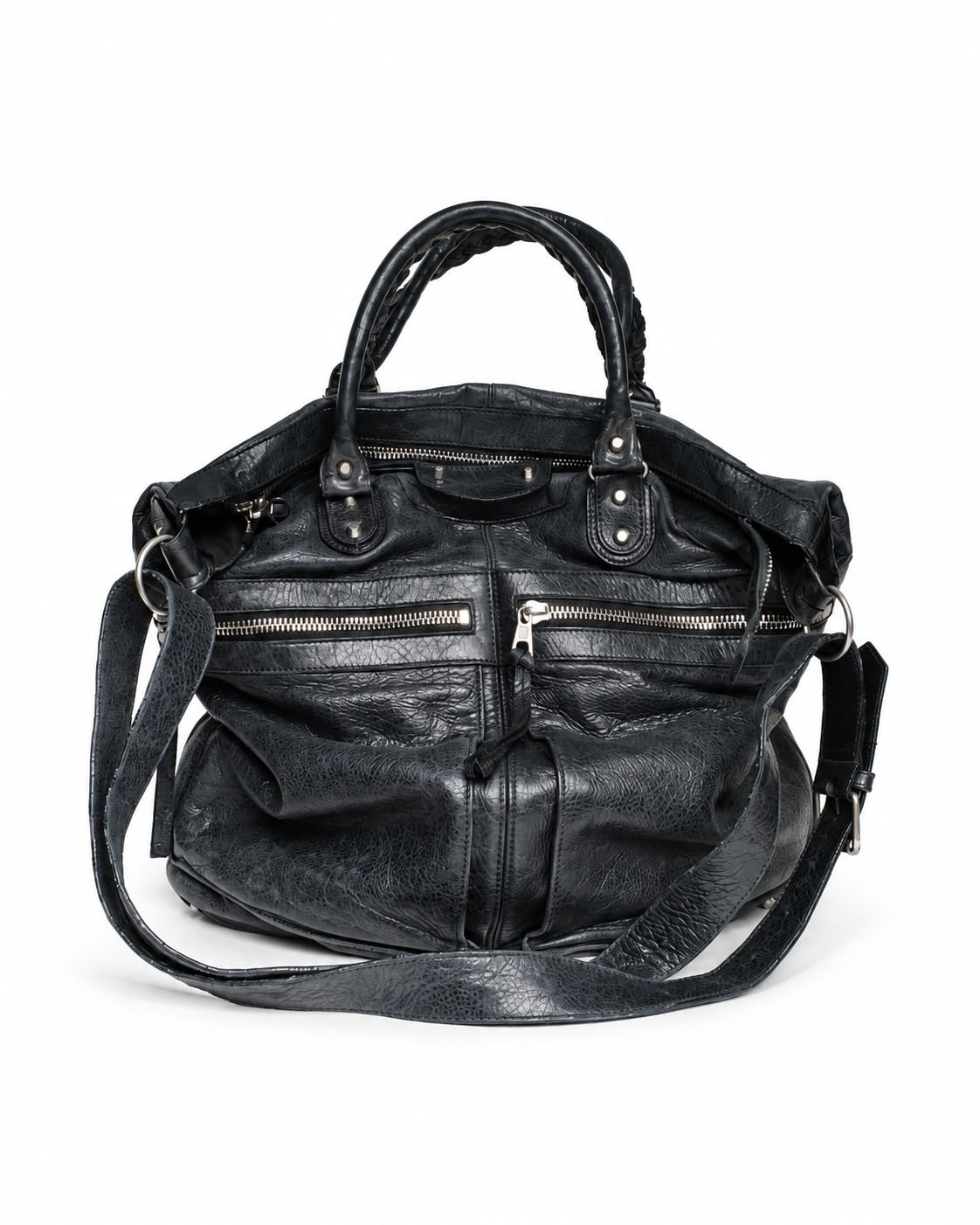 BALENCIAGA LARGE CLASSIC HARDWARE SQUARE TOTE BAG