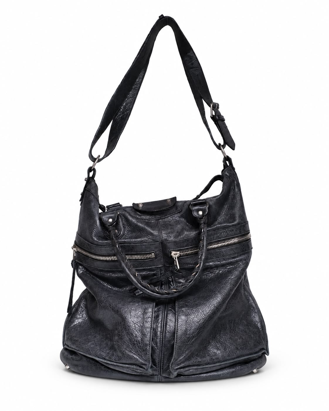 BALENCIAGA LARGE CLASSIC HARDWARE SQUARE TOTE BAG