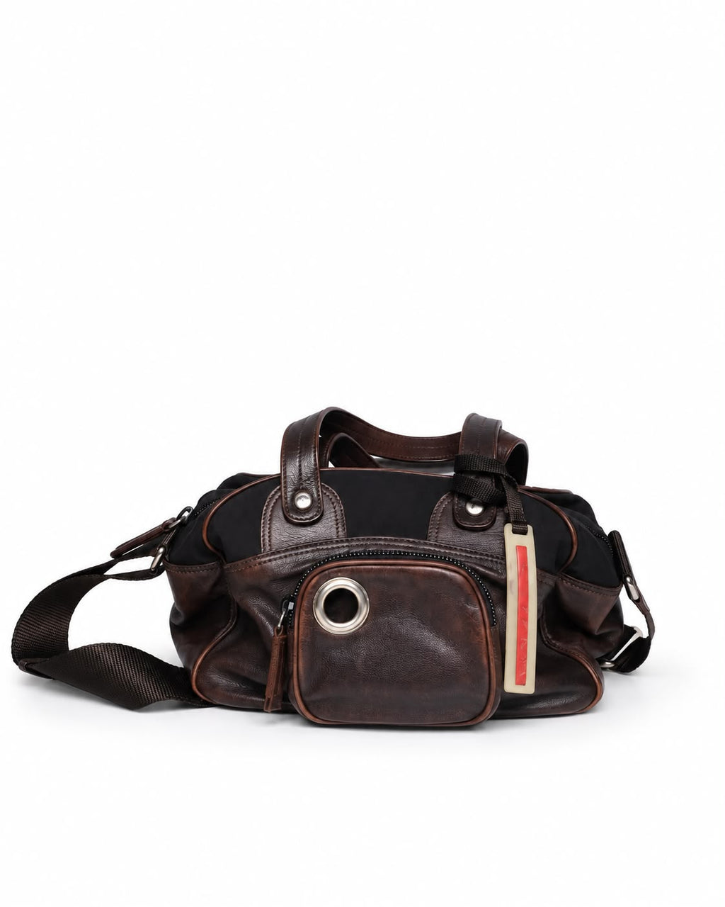 PRADA BROWN BOWLING BAG