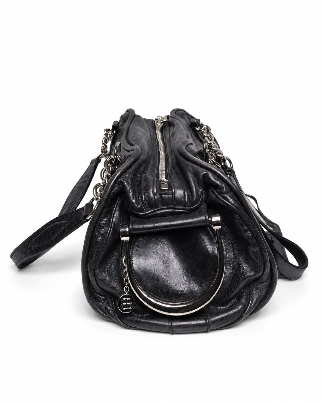 BALENCIAGA LEATHER BARREL BAG