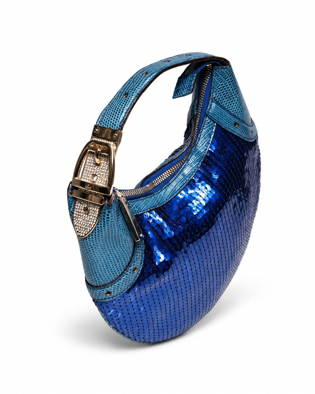 GUCCI SEQUIN & LIZARD MINI HOBO BAG