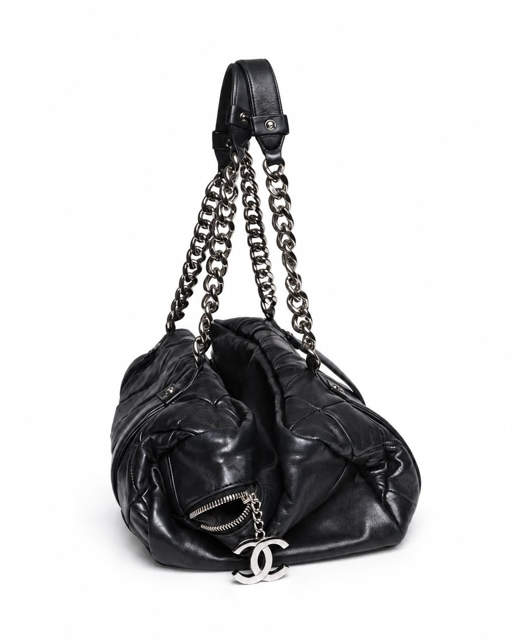 CHANEL QUILTED LAMBSKIN CC BOWLER BAG