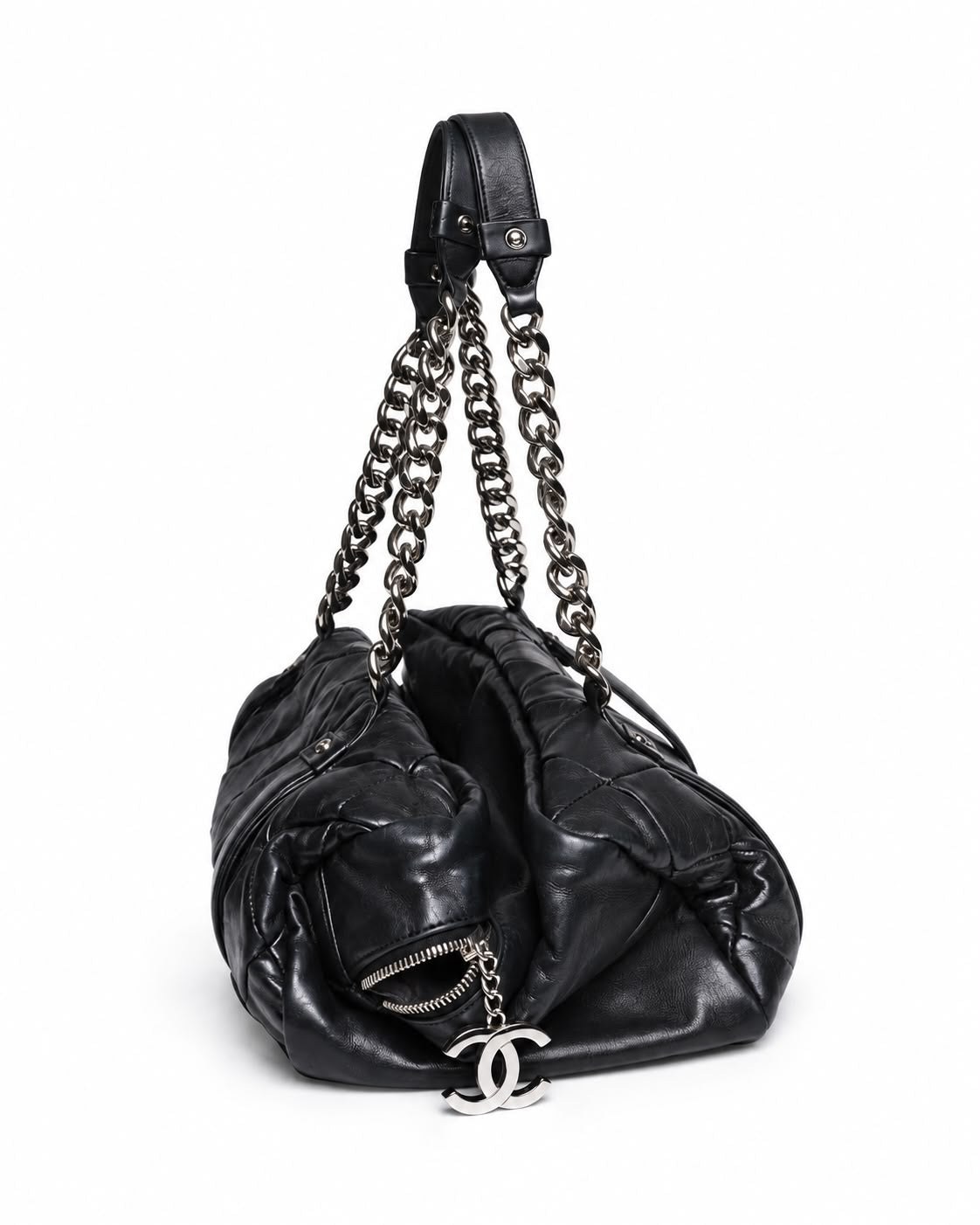 CHANEL QUILTED LAMBSKIN CC BOWLER BAG