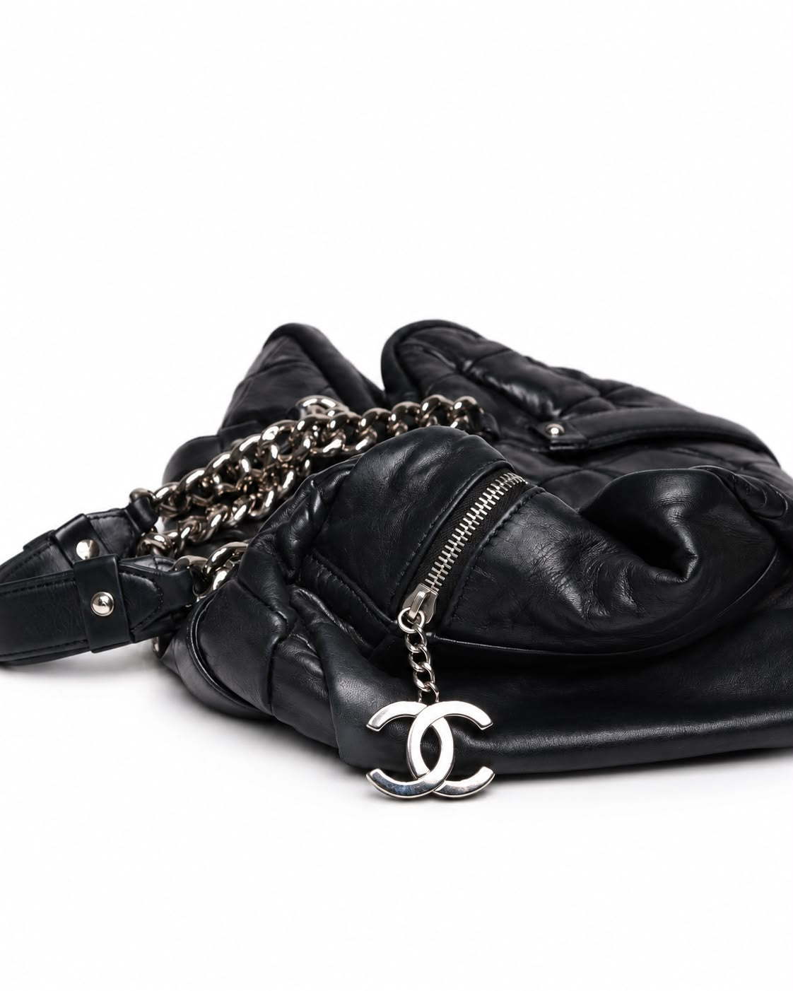 CHANEL QUILTED LAMBSKIN CC BOWLER BAG